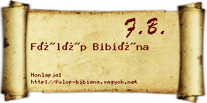 Fülöp Bibiána névjegykártya